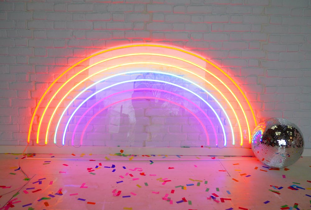 Over the rainbow with our neon hire sign